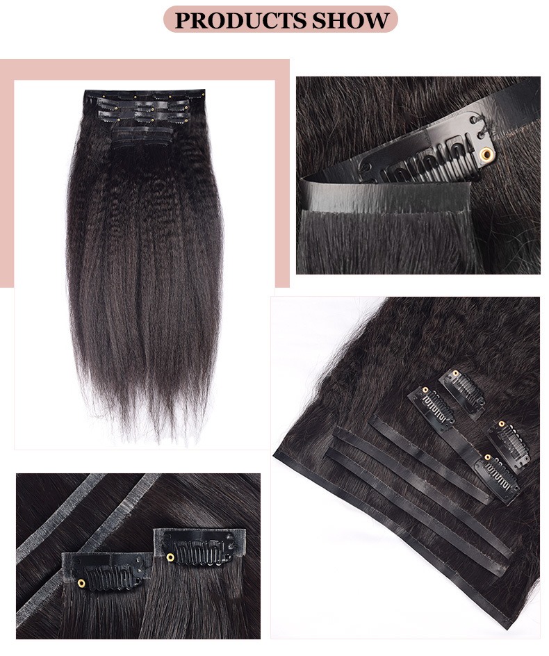 Transform your look with a glamorous impact using chic seamless integration with our human hair clip-ins, ensuring charm and versatility in every style